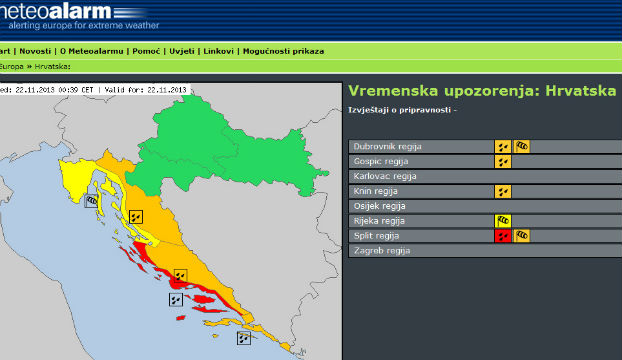 Crveni alarm za obalni dio Dalmacije