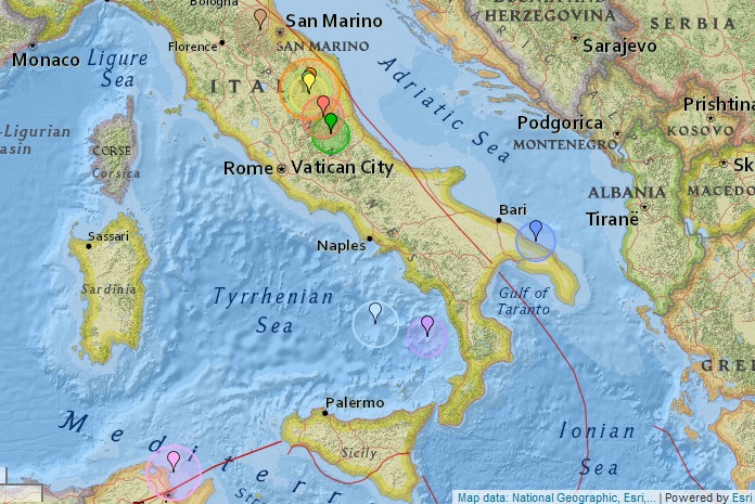 Snažan potres pogodio središnju Italiju: Prekinut željeznički promet, škole zatvorene