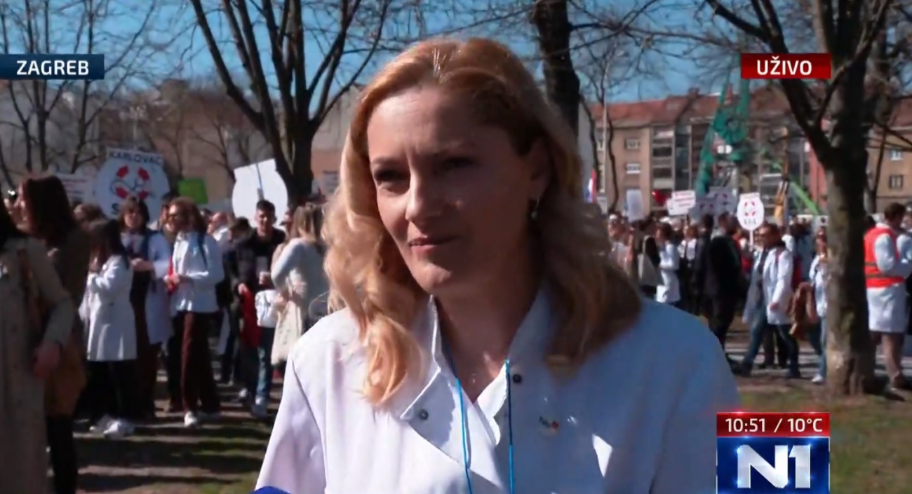 SOS za zdravstvoI šibenski liječnici na velikom prosvjedu u Zagrebu